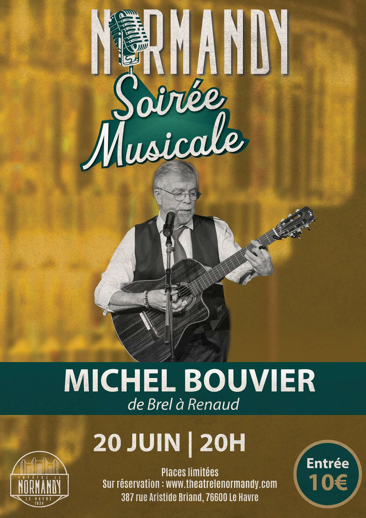 Soirée Musicale au Normandy : Michel Bouvier "De Brel à Renaud"