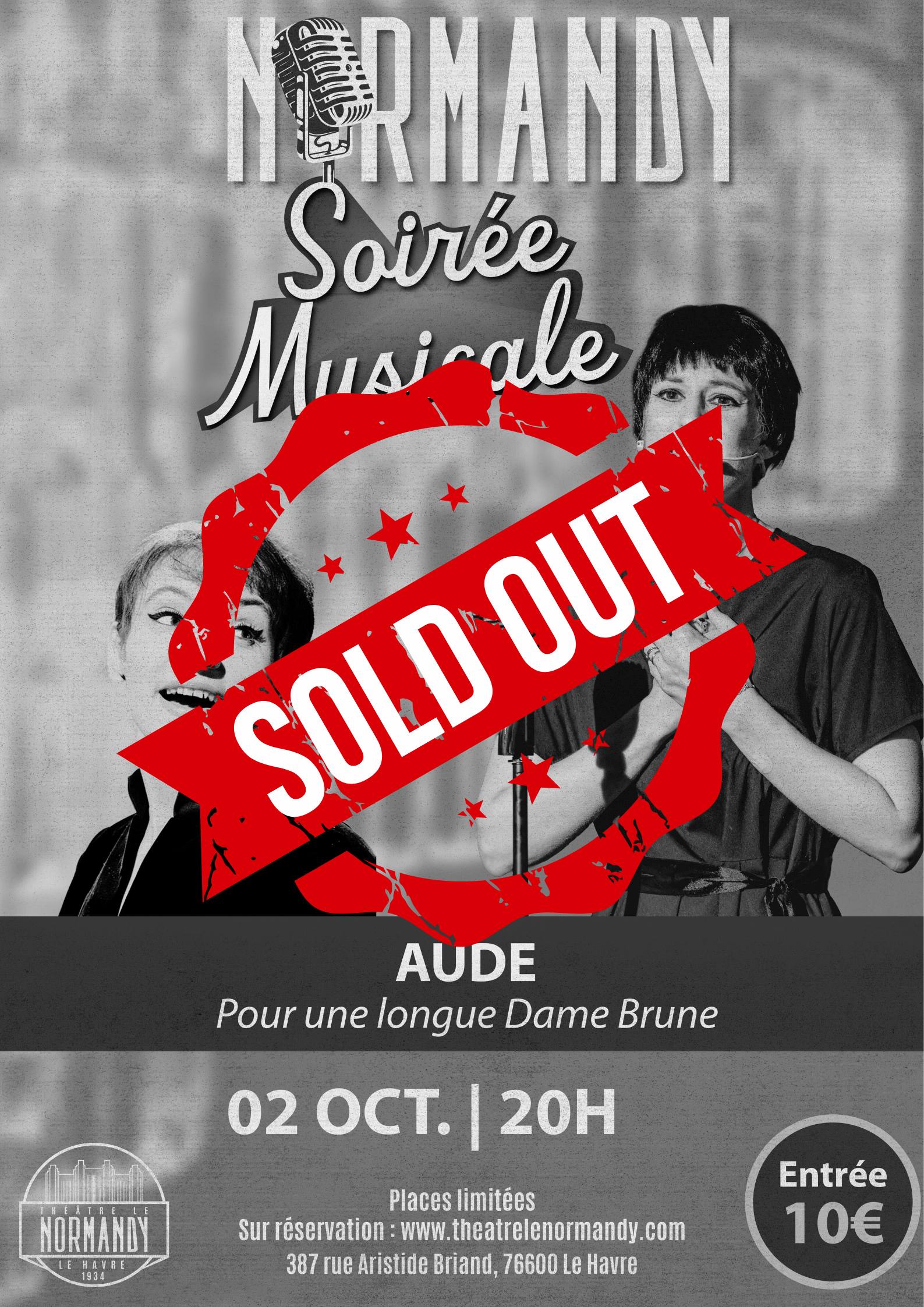 Soirée Musicale au Normandy : Aude "Pour une longue Dame Brune" 4ème date